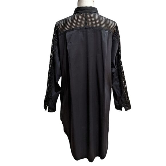 Demoo Parkchoonmoo Button Down Eyelet Collar & Sleeves Blouse Asymmetric Collar - Picture 2 of 8